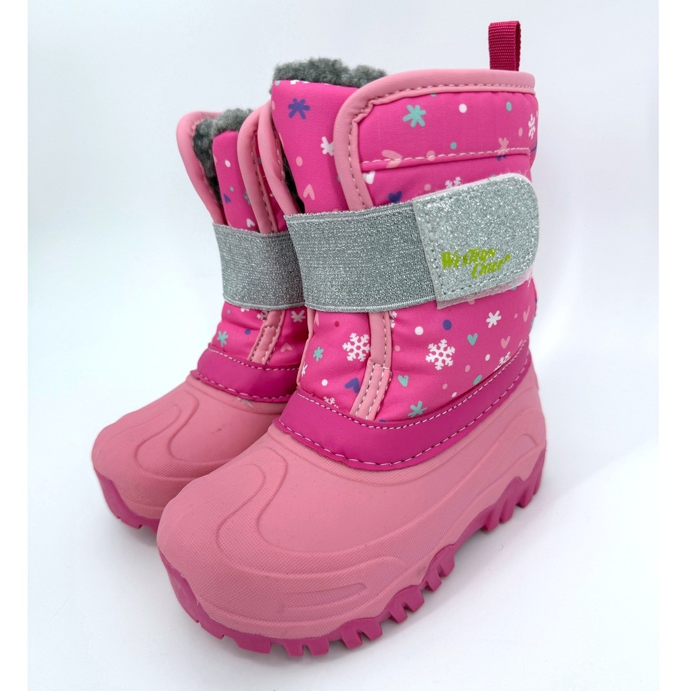Western Chief Girl's Pink Snow Boots Sz 9 Toddler Winter Waterproof
